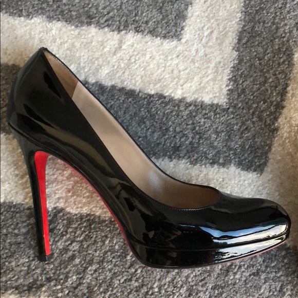 Christian Louboutin Rolando Black Patent Pumps 38